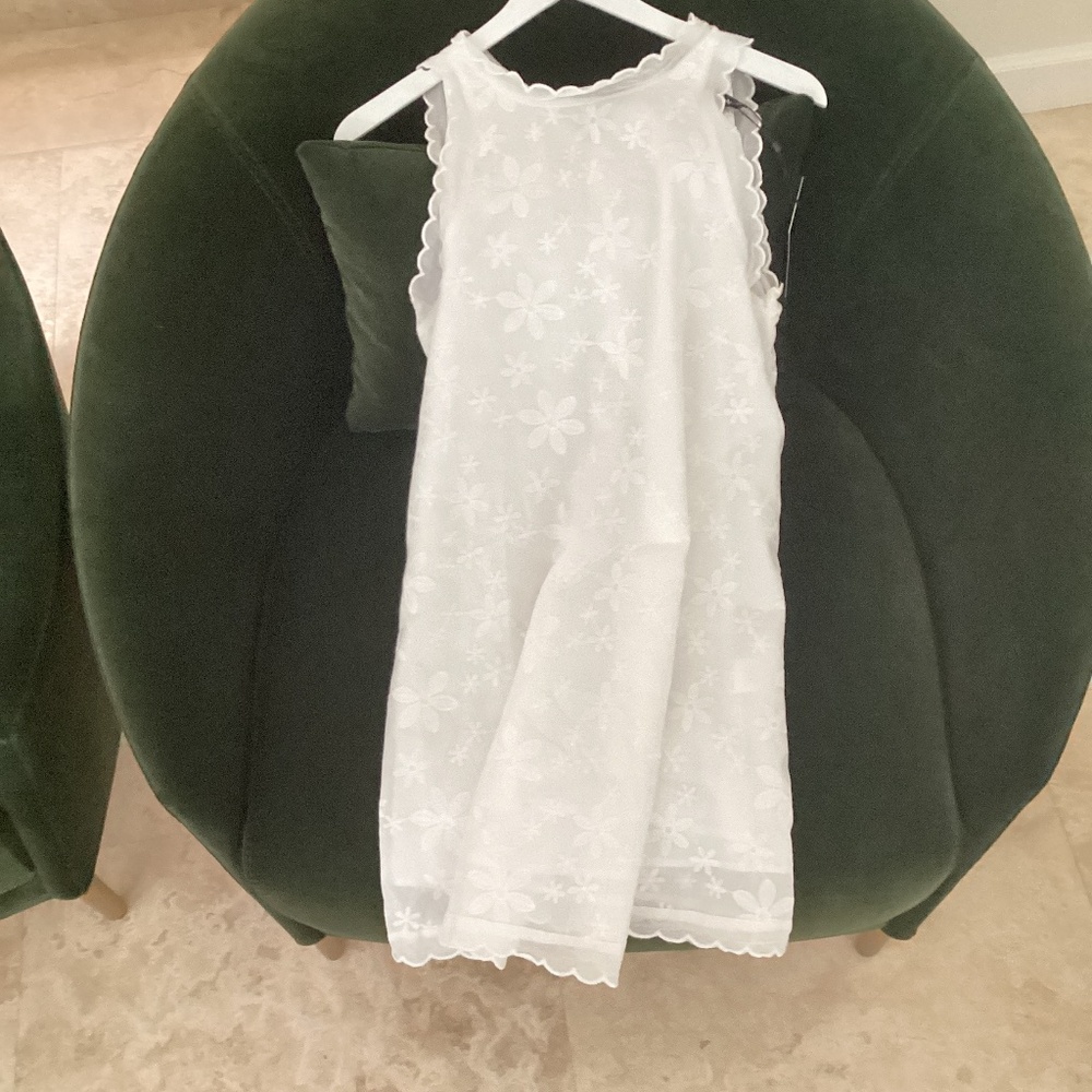 Just fashion now cute floral sleeveless white dress